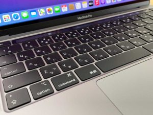 MacBookProのキーボード部分